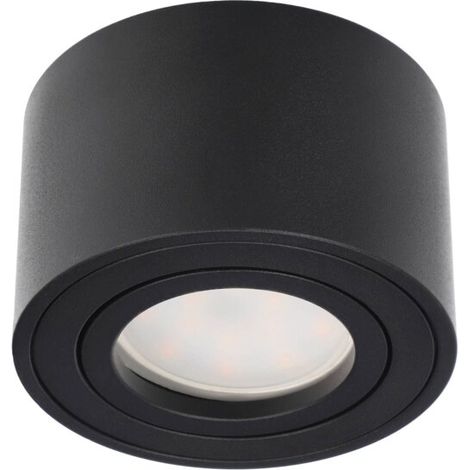 Edo Solutions – Spot de plafond en saillie noir 4,8W – Douille LED réglable – Lumière chaude 3000K – Aluminium IP20 pour intérieur (1/4)