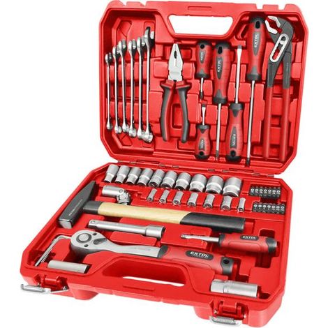 EXTOL Werkzeugset 55-teilig, 1/4", 1/2", CrV 8818420