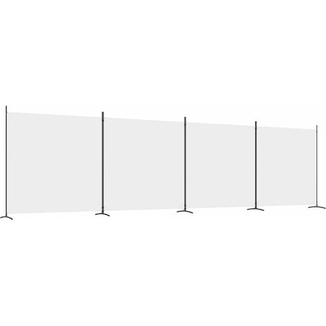 4-tlg. Paravent Weiß 698x180 cm Stoff vidaXL