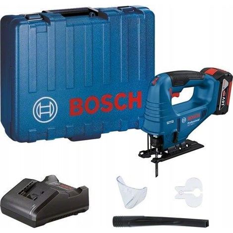 Bosch Utensili - Seghetto alternativo a batteria 12V, 2x batterie da 4,0 Ah, caricabatterie 06015B7022