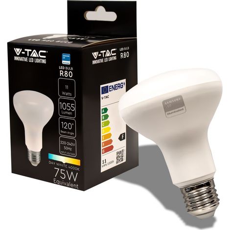 Lampadina led r80 v-tac 21135 vt-280-chip samsung-e27 11w 3000k