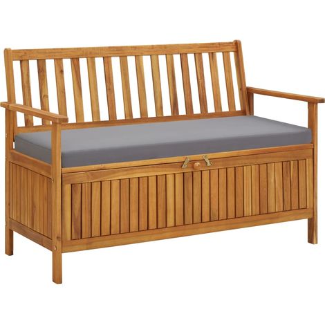 Panchina da giardino arredo per esterni terrazzo con contenitore 120 x 63 x 84 cm legno massello di acacia 020011802