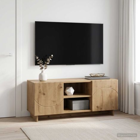 vidaXL Soporte de TV 90 x 34.5 x 40 cm Roble artisan (1/5)