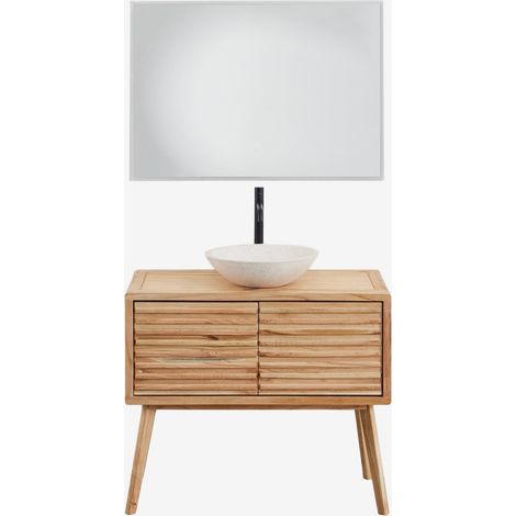SKLUM Badezimmerschrank-Set 90x45 cm aus Deleyna-Holz (1/5)