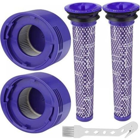 Filtre V8 Pour Dyson 2 Pièces V7 V8 Pré-Filtre Et Filtre Moteur Pour Dyson V8 V7 Animal Plus Extra Absolute Fluffy Aspirateur À Batterie Motorhead Ensemble De Filtres Hepa Avec Brosse De Netto (1/5)