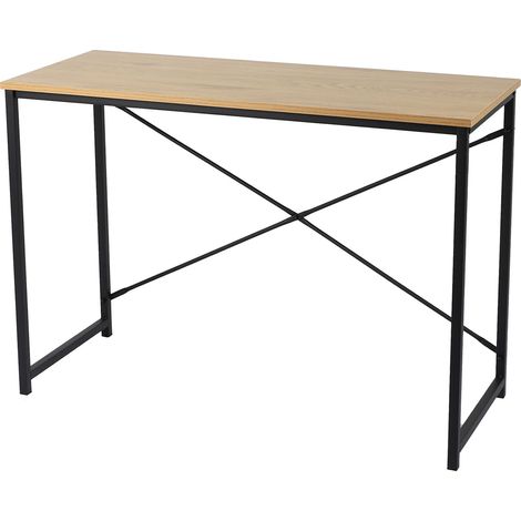 Bureau 100x40x70 cm décor naturel et piètement en noir - ENORA