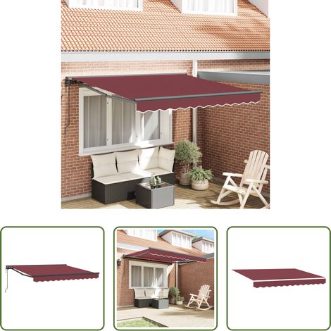 Sonnenschutz -  Markisenrahmen Bordeauxrot 300 x 250 cm (1/5)