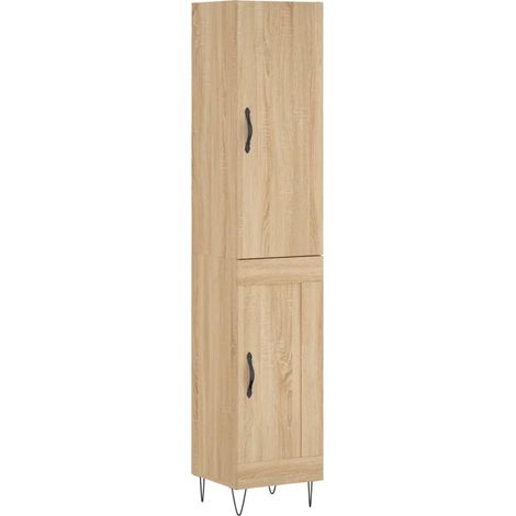 Buffet,Bahut,Meuble de Rangement haut Chêne sonoma 34,5x34x180 cm Bois d'ingénierie CFW97241 (1/5)