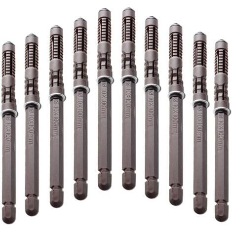 Lot de 10 supports d'étagères flottants en bois invisibles et durables avec vis - Pour le matériel réglable - Pour étagères (diamètre 10 x 100 mm) (1/5)