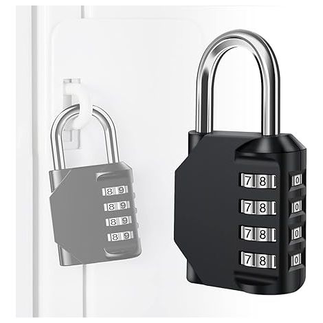 Cadenas à combinaison mécanique (noir), en alliage de zinc robuste 4 (1/5)
