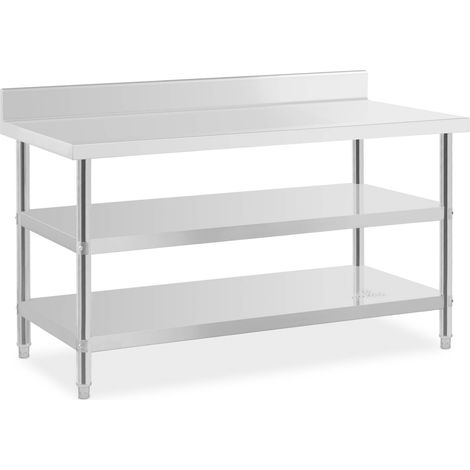 Table de travail - Royal Catering - Acier inoxydable - Capacité : 226 kg - 150 x 70 x 16.5 cm (1/5)