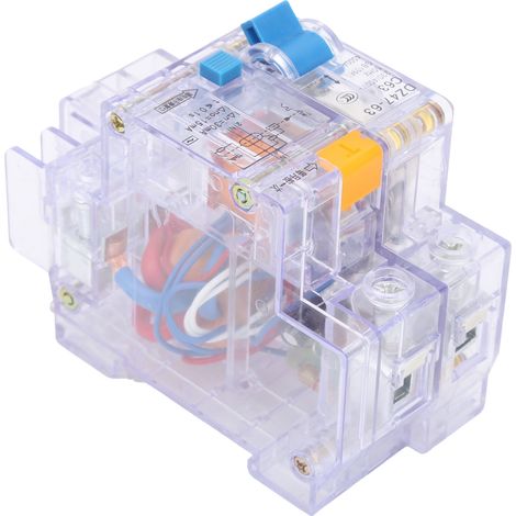 Disjoncteur de Fuite DZ47LE-63 C63 1P+N 6-63A 230-400V Transparent (1/5)