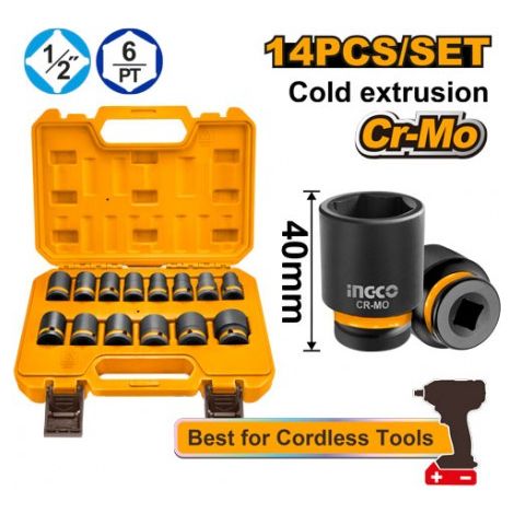 SET 14 PZ BUSSOLE AD IMPATTO 1/2 POLLICE 10-27MM