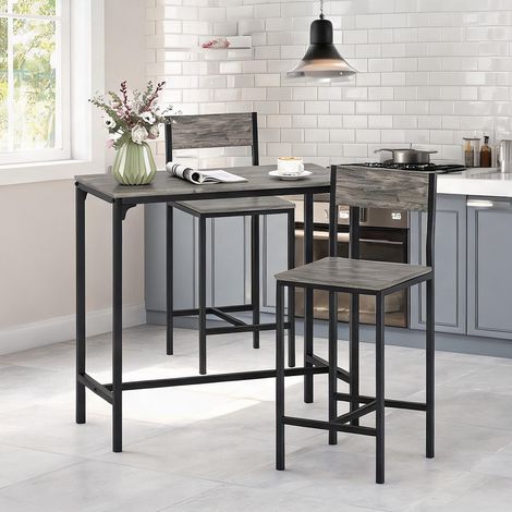 Ensemble table de bar et tabourets en métal 89 x 45 x 87 cm (1/5)