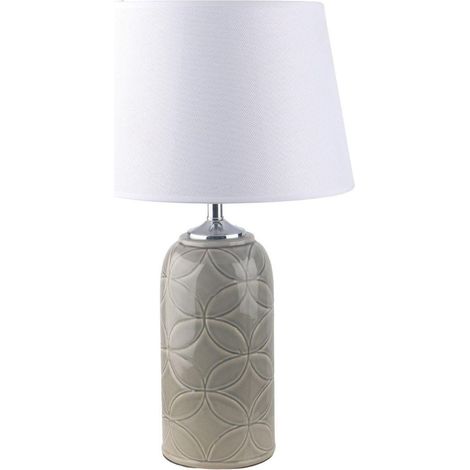 Lampada in ceramica grigia, 33H58 cm (1/2)