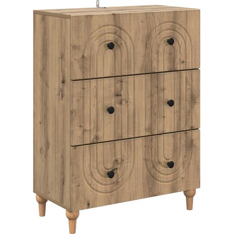 vidaXL  Drawer Cabinet  Artisan Oak 66 x 34.5 x 90 cm Engineered Wood
