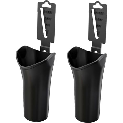 Dos cajas de almacenamiento multifuncionales para coche, de color negro, aptas para guardar paraguas en el asiento trasero y en el interior del coche. (1/4)