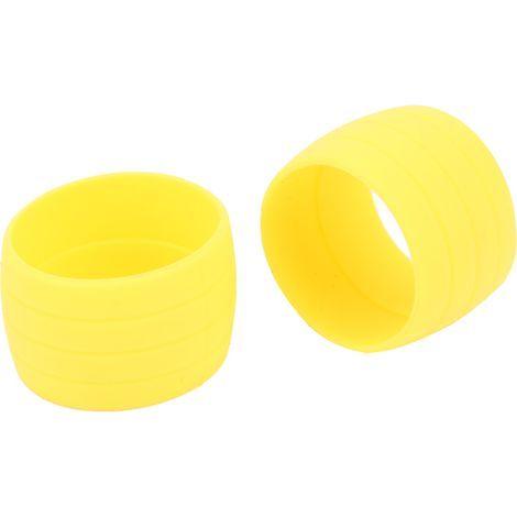 Anneau en silicone antidérapant pour guidon de vélo, attache câble et bouchon de sécurité (Jaune) (1/5)