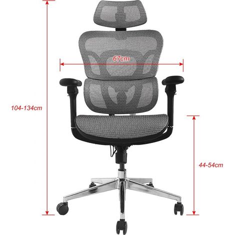 Silla de oficina ergonomica equip 651050 premium color gris tapiceria malla 5 posiciones