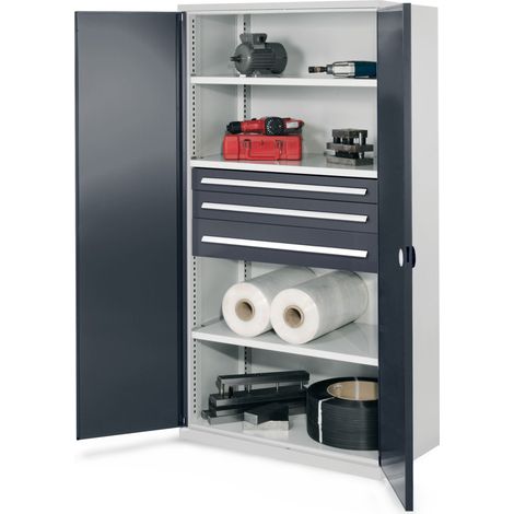 Kappes Schwerlastschränke ohne Mitteltrennwand 1950x1000x600mm Modell 46 Doppelwandtüren anthrazitgrau