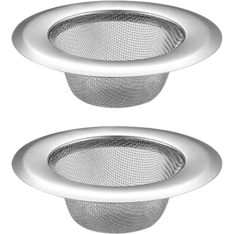 Lot de 2 crépines d'évier,acier inoxydable,bord plat double épaisseur,micro-perforations,cuisine et salle de bain (1/5)