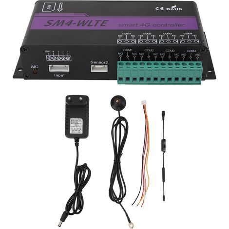 Ortviai Contrôleur de relais 4G 4 voies avec alarme coupure secteur, température & humidité – SM4-WLTE-EC (1/5)