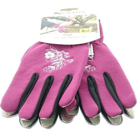 BLACKFOX® Garten - Handschuhe Lady´s Line Lila/Violett mit Dekor Größe 8/M