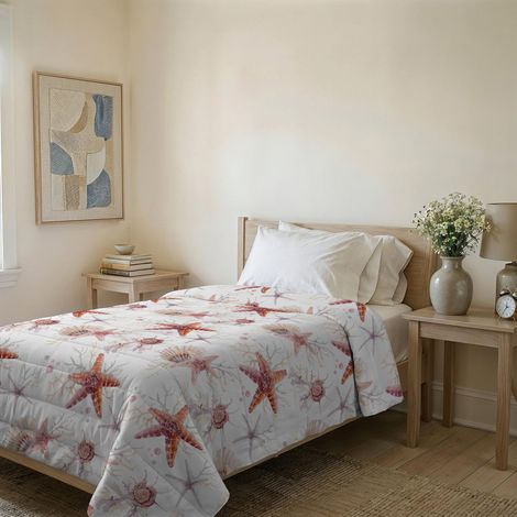 Couvre-lit matelassé d’été en Microfibre Douce imprimée – Couette Printemps-été mi-Saison – Starfish, Simple 160x240 cm (1/5)