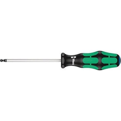 Wera 05022905001 Tournevis Hexagonal à tête sphérique 352-5-32x100mm, Noir-Vert