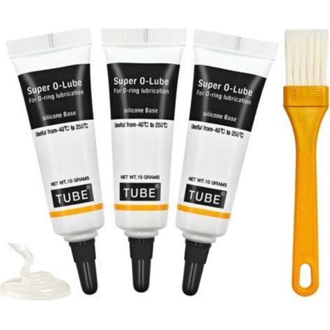3 Pièces Graisse Silicone + 1 Pinceau,Graisse Alimentaire Machine a Cafe,Imperméable et Haute Stabilité,pour Joints Toriques,Plomberie,Machine (1/5)