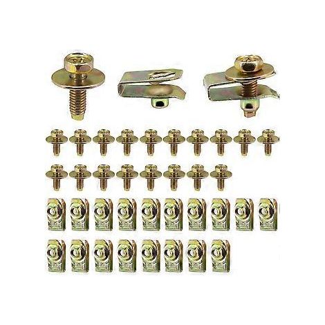 20x Karosserieschrauben, U-Muttern, Clips, Motorunterverkleidung
