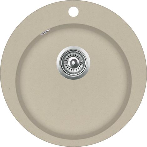 Lavello cucina vasca singola rotonda 50,5 cm granito beige 020002349