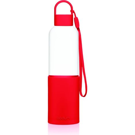 MELIOR Gourde à emporter en verre, manchon silicone couleur, bouchon à vis, 0.5 l