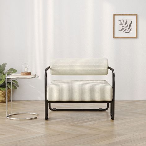 Modernes Polstersessel aus weichem Samt mit elegantem Rückenlehne – Maße: 68,5 × 73 × 70,5 cm – Schwarzes Metallgestell – Minimalistisches Design für Wohnzimmer, Schlafzimmer oder Büro