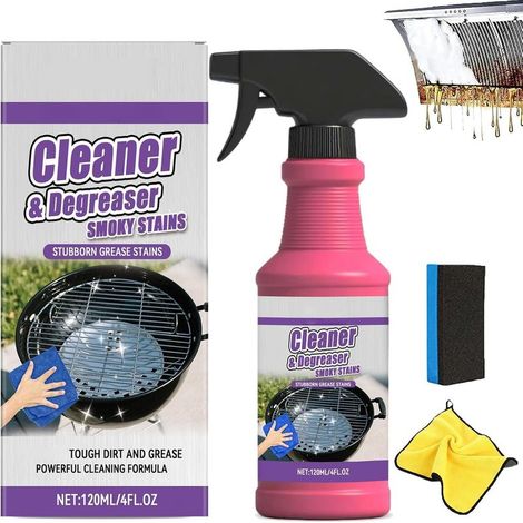 Fast-Acting Heavy-Duty Grill Degreaser Spray, 2026 Nouve Nettoyant Barbecue Spray Degraissant Barbecue, Nettoyant Multi Surface Accessoires Barbecue Pour I'élimination Eapide de Ia Graisse (1 PCS) (1/5)