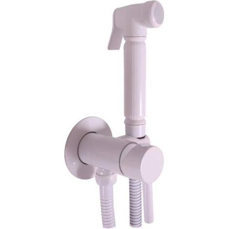 Mitigeur bidet ou WC encastrable SEINA avec douchette en laiton blanc (1/4)