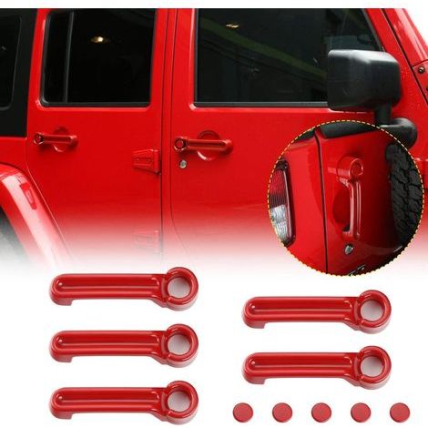 Red Door Handle and Tailgate Cover Kit for Jeep Wrangler JK 2007-2018 / Jeep Liberty 2008-2012 / Dodge Nitro 2007-2011 (1/4)
