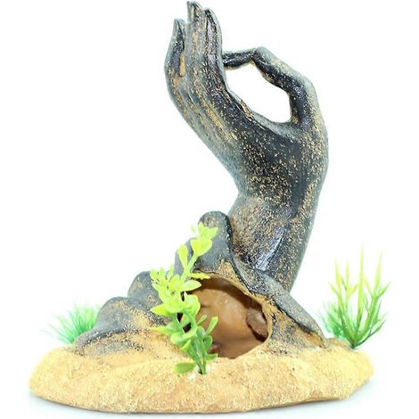 Décoration d'aquarium : Statue de main de bodhisattva, cachette pour bernard-l'hermite et écrevisses (1/4)