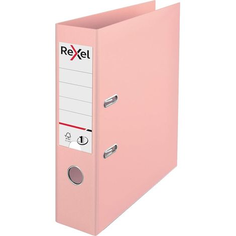 Classeur à anneaux A4, dos 75 mm, 500 feuilles, couverture plastique, chemise d'archivage, 2115532, rose clair (1/4)