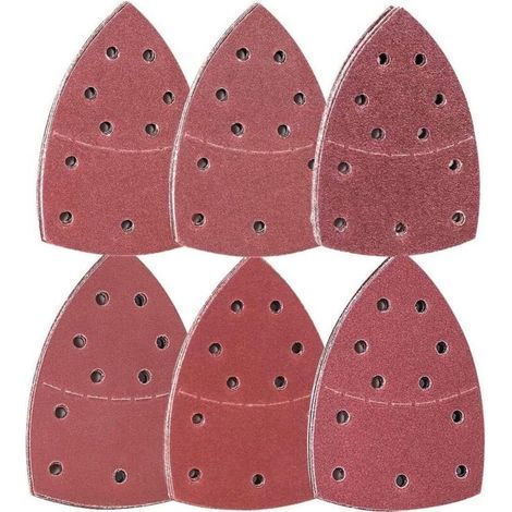 60pcs Papier de Verre pour Ponceuse Mouse - Papier a Poncer 105x152 mm Papier Abrasif Poncage 11 Trous Crochets et Boucles Grain 40 60 80 120 180 240 pour Bois Ponceuse Vibrante Multifonction (1/4)