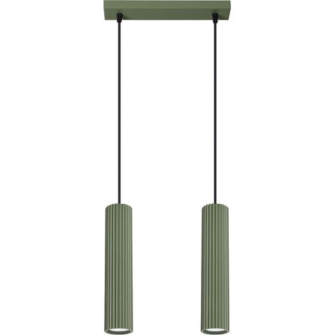 Lámpara colgante ámbar 2 GU10 verde oliva ALU lumilo 16.183.12 (1/5)