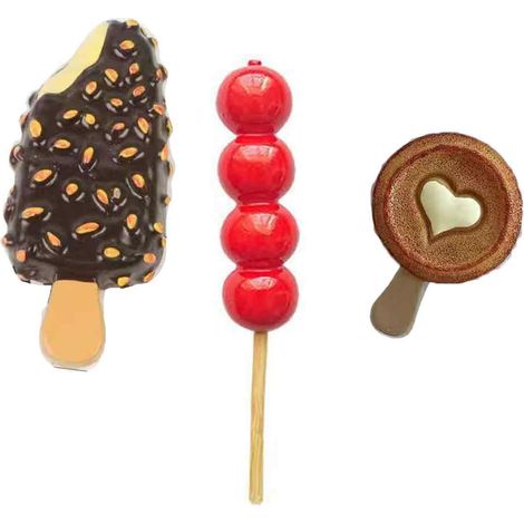 3 aimants pour réfrigérateur, en résine colorée, forme alimentaire, décoration cuisine et bureau (1/5)