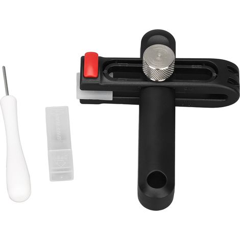 Taglia-cinturini in pelle con 3 lame metalliche, per il taglio manuale di cinturini da 1 a 5,5 mm di spessore e 52 mm di larghezza. (1/5)