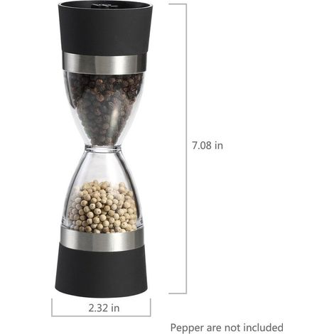 NTHProducts 2-in-1 Salz und Pfeffermühle Manuell verstellbare Himalaya-Salzmühle Langlebiges Design Geeignet für Küche und Grill Perfekt für (1/5)