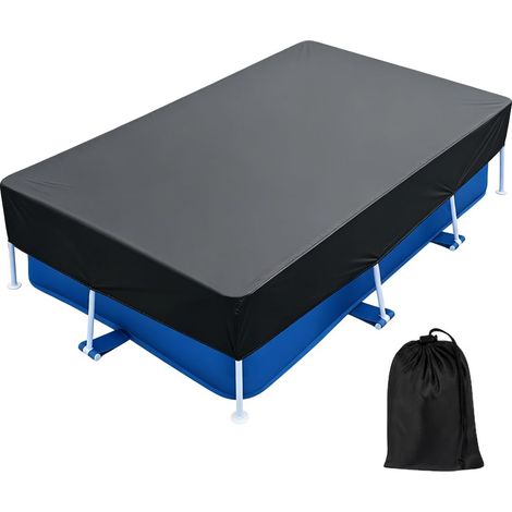 Bâche de piscine rectangulaire - 220 x 150 cm - Avec cordons - Étanche à la poussière - Pour piscine rectangulaire (1/5)
