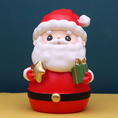 Figurine Résine - Décoration De Table De Noël - Père Noël Ours - Arbre De Noël Miniature - Pour Intérieur Et Cuisine - 1 Pièce