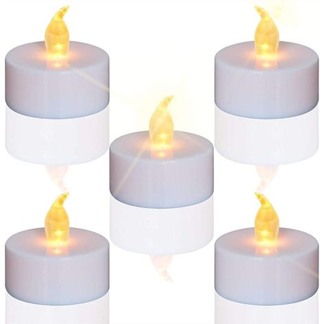 24 Pack LED Candles CR2032 Battery Operated Candles Unscented Flameless Tea Light Candles Clear Flickering 100+ Hours of Electric Light