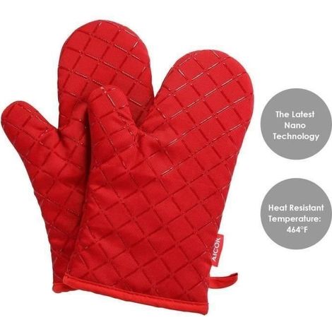 Küchenhandschuhe – LBQ67 – Hitzebeständig bis 240 °C – 100 % Baumwolle – Rutschfest (1/4)