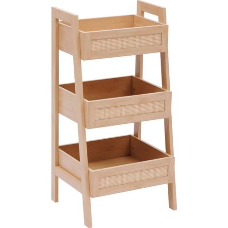 Etagère cane 3 niveaux h80cm bois clair - 5five (1/5)