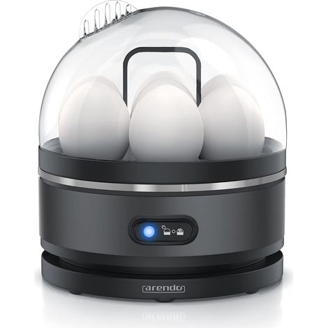 Cuiseur Oeuf Électrique 7 Œufs - Cuiseur à Œufs Inox 400 W avec Maintien au Chaud, Dur, Mollet ou à la Coque, Verre Doseur avec Perce-Œuf, Signal Sonore, Egg Cooker - Cool Grey (1/5)